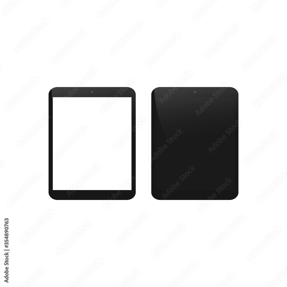 Realistic tablet pc computer icon on isolated white background. EPS 10 vector Realistic tablet pc computer icon on isolated white background. EPS 10 vector