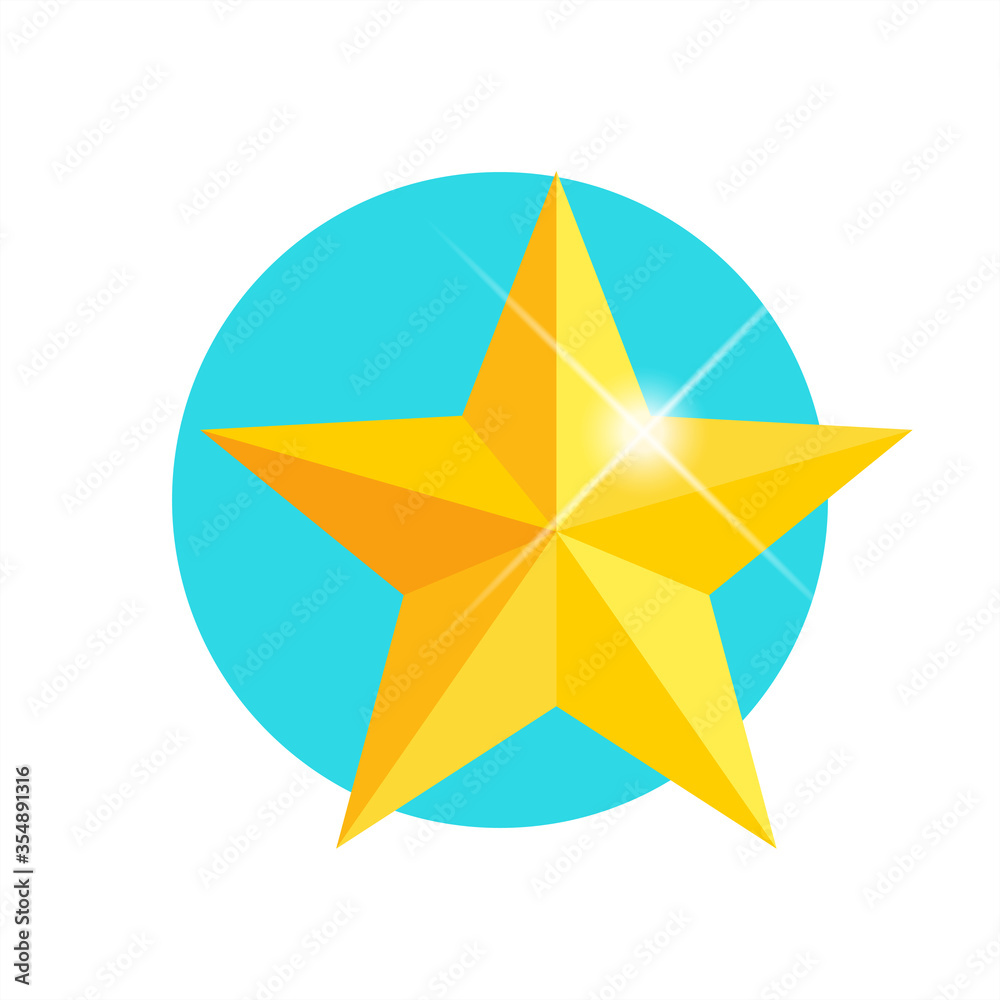 Obraz premium Star Vector Icon Round Background