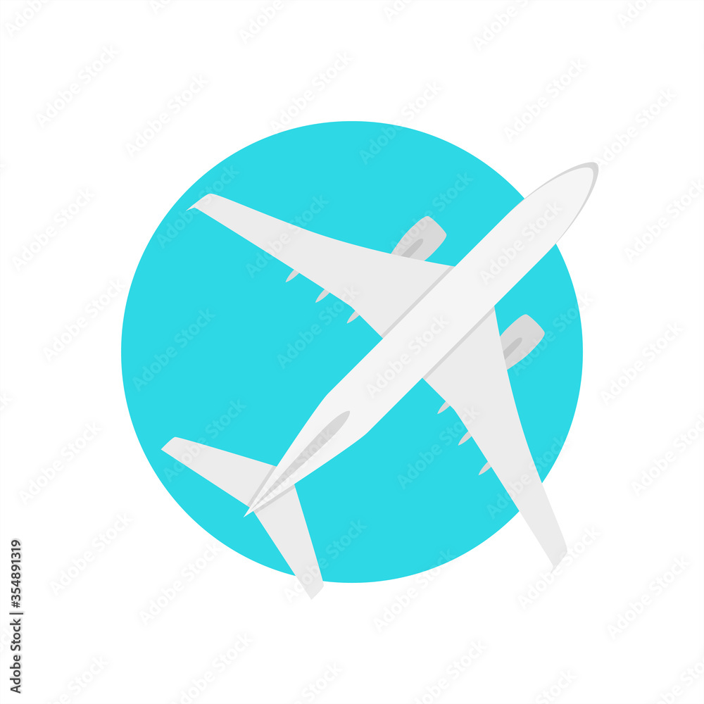 Aircraft Vector Icon Round Background