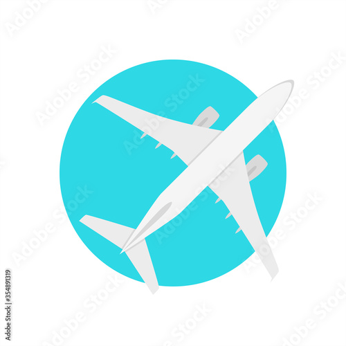Aircraft Vector Icon Round Background