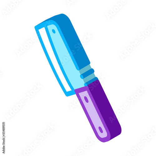 Hatchet Knife Icon Vector. Isometric Hatchet Knife sign. color isolated symbol illustration