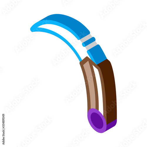 Curved Knife Icon Vector. Isometric Curved Knife sign. color isolated symbol illustration