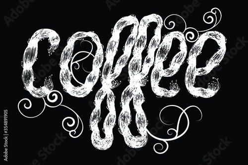 hand drawn coffee text lettering