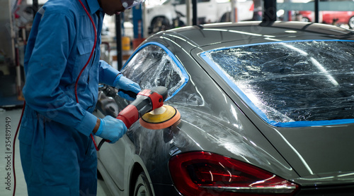Car detailing-Polished black car polishing machine polished finishing 