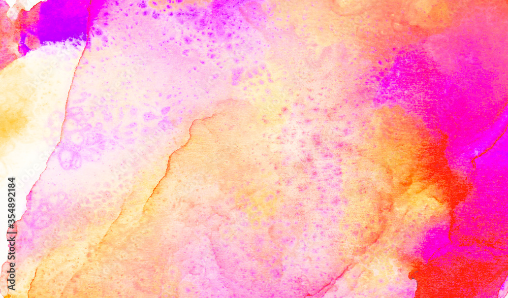 Pale light alcohol ink pink watercolor abstract background. Paint splash texture effect illustration for card design, modern banners, ethereal graphic design