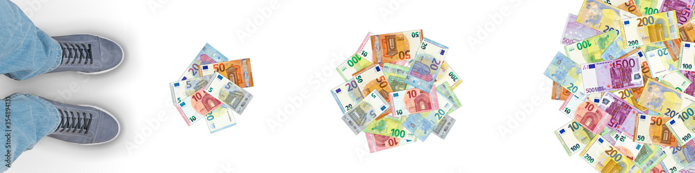 Step by step more money (Euro banknotes) Step by step more money (Euro banknotes)