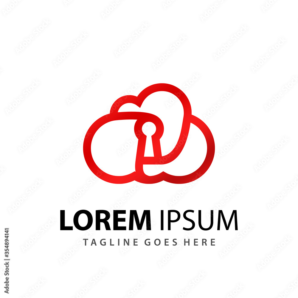 Abstract Gradient Red Cloud Key Logo Design Template Premium Vector Abstract Gradient Red Cloud Key Logo Design Template Premium Vector