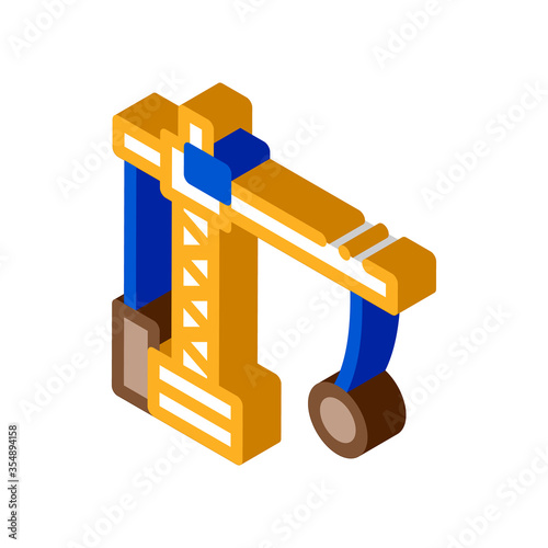 Demolition Crane Icon Vector. Isometric Demolition Crane sign. color isolated symbol illustration
