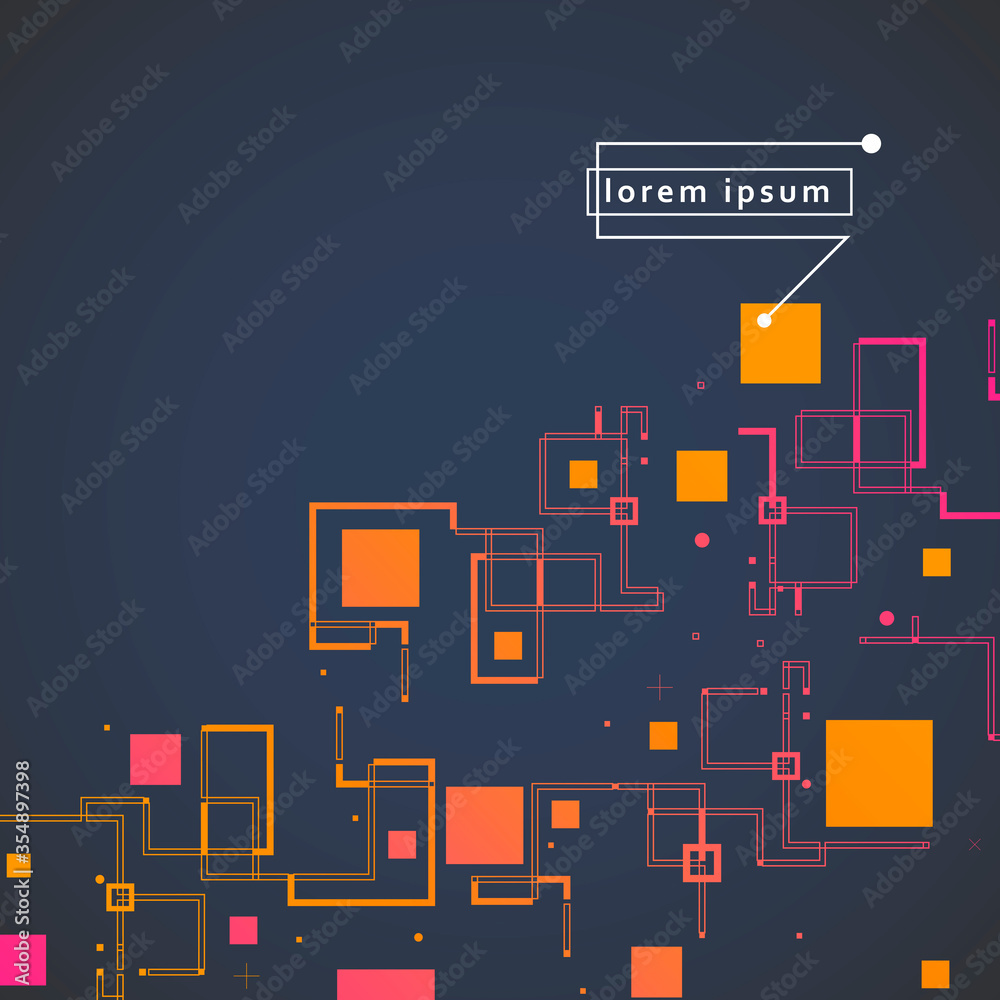 Square abstract shapes pattern in hipster style. Modern space style. Vector graphic illustration. Modern design template Square abstract shapes pattern in hipster style. Modern space style. Vector graphic illustration. Modern design template