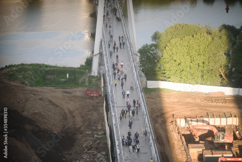 Photography Russia, Krasnogorsk-May 24, 2019. Architecture detail  of bridge.