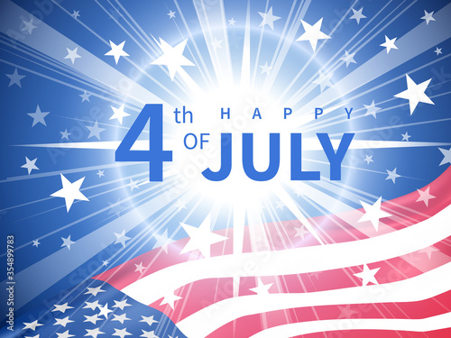 Happy Fourth of July poster. Usa Independence Day celebration