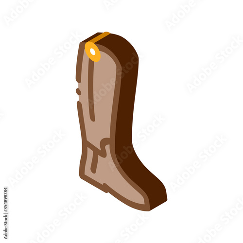 Jockey Shoes Icon Vector. Isometric Jockey Shoes sign. color isolated symbol illustration