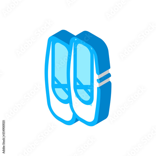 Replaceable Ballet Shoes Icon Vector. Isometric Replaceable Ballet Shoes Sign. Color Isolated Symbol Illustration