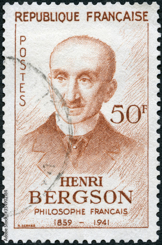 FRANCE - 1959: shows portrait of Henri Bergson (1859-1941), philosopher, 1959