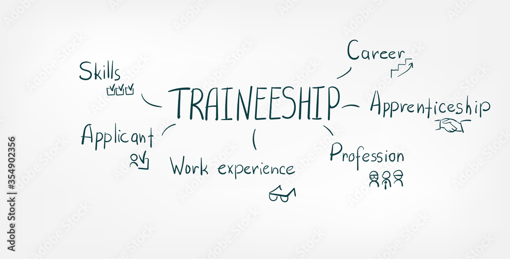 traineeship doodle vector concept isolated sign symbol