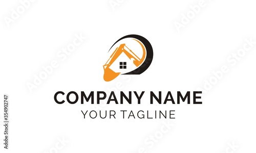 modern simple escafator make the real estate company logo design