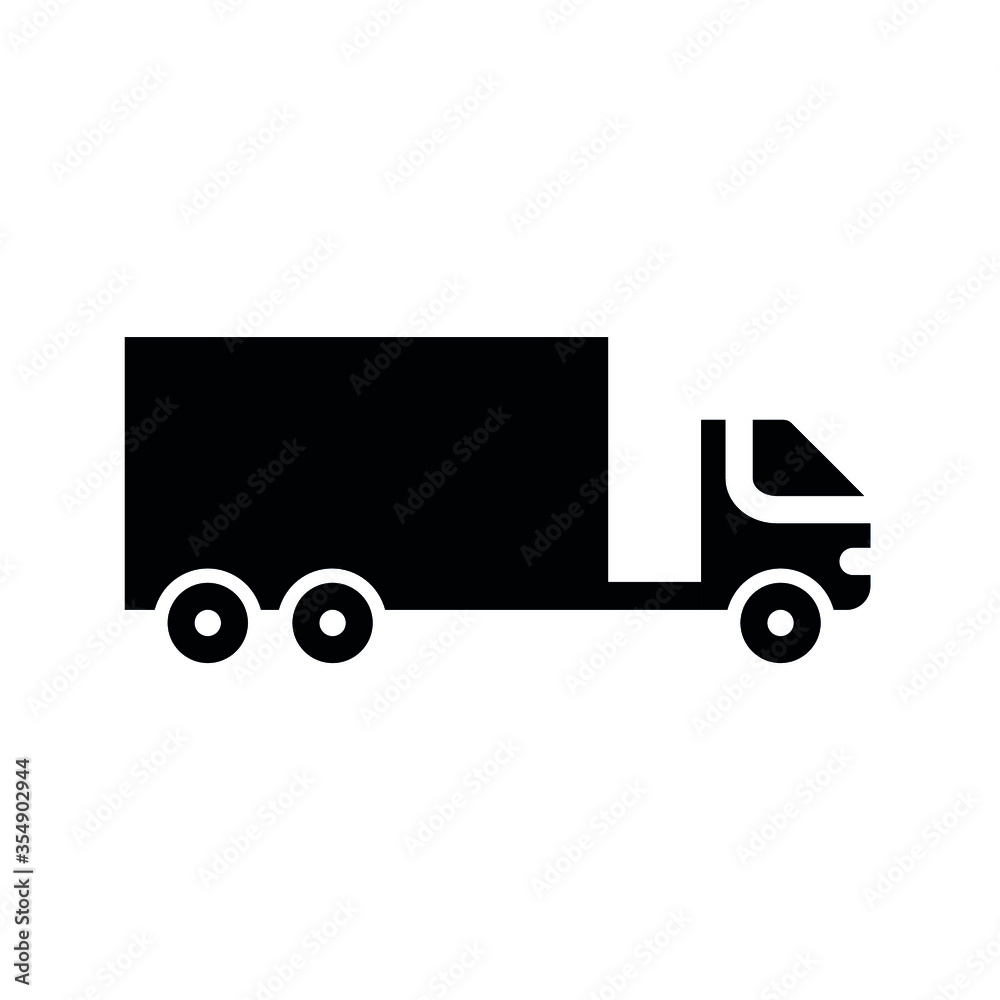 Trailer truck icon on isolated white background, Truck glyph icon, Solid vector sign, Glyph style pictogram isolated on white. Trailer truck icon vector illustration Trailer truck icon on isolated white background, Truck glyph icon, Solid vector sign, Glyph style pictogram isolated on white. Trailer truck icon vector illustration
