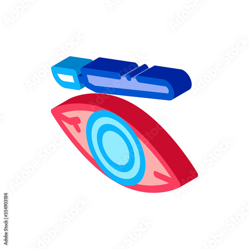 Surgical Intervention for Eye Treatment Icon Vector. Isometric Surgical Intervention for Eye Treatment Sign. Color Isolated Symbol Illustration