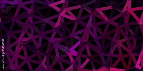 Dark purple, pink vector polygonal pattern.