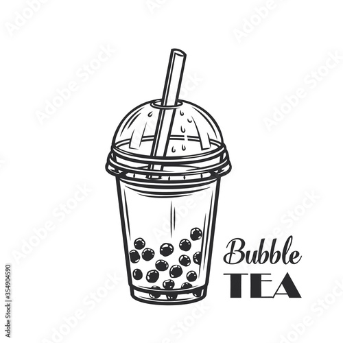Bubble milk tea outline