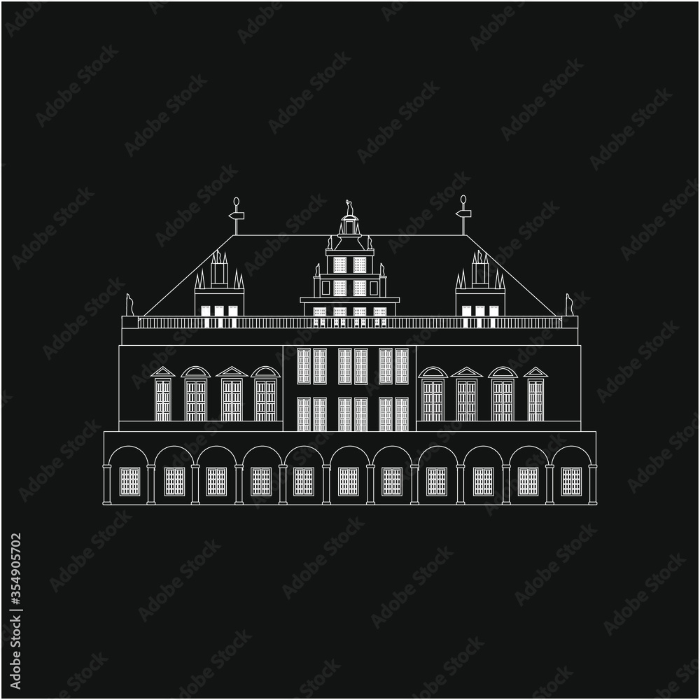 town hall of the city of bremen in germany. illustration for web and mobile design.