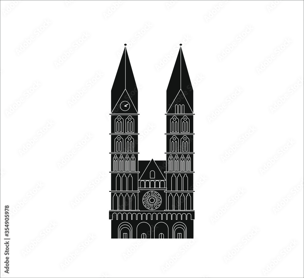 vector cathedral, city of bremen in germany. illustration for web and mobile design.