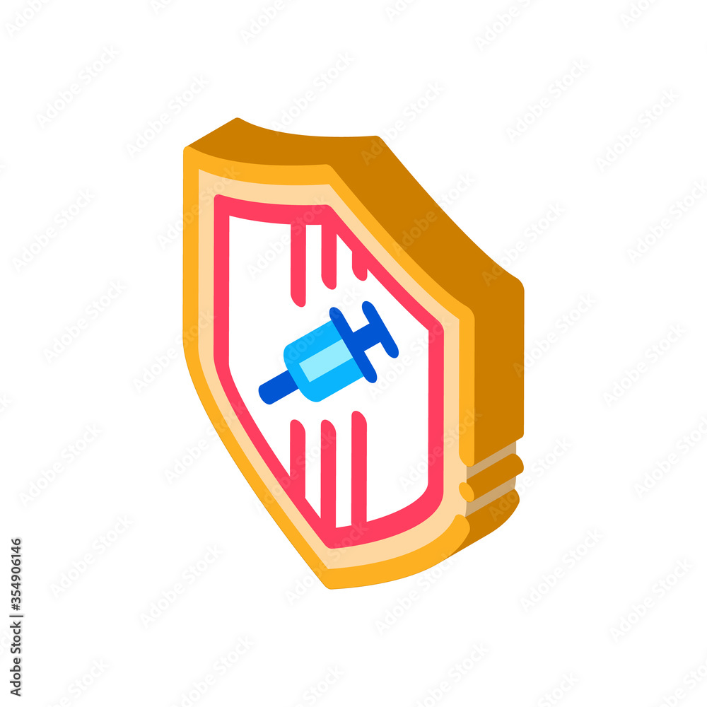 injection protection icon vector. isometric injection protection sign. color isolated symbol illustration