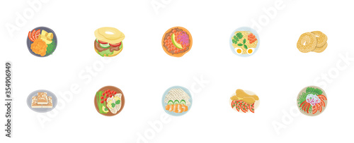 Dishes Flat Vector Icons 