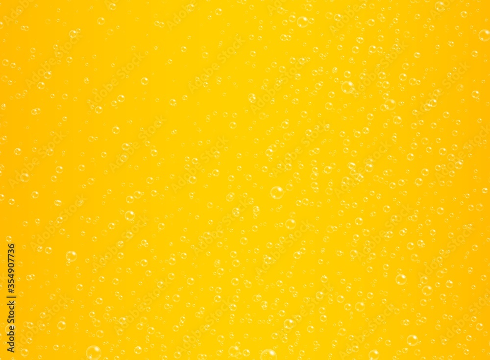 Lager beer with bubbles vector background. Cold carbonated drink, sparkling lemonade illustration concept.