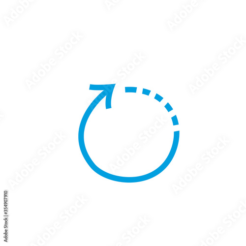 Dashed circle Arrows and direction sign. round arrow for presentation. Vector color circle isolated on white background.