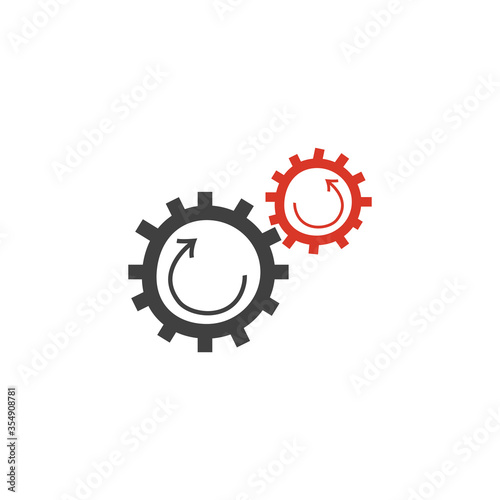 Hand drawn gears. Doodle ci...