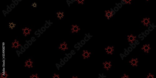 Dark red, yellow vector texture with disease symbols.