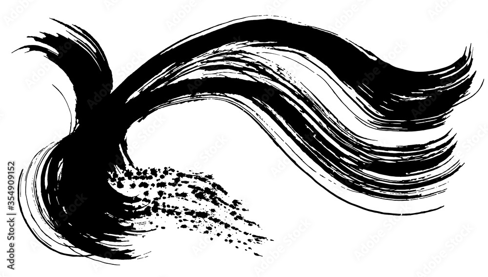 墨 しぶき 手書き 毛筆イラスト Stock ベクター Adobe Stock