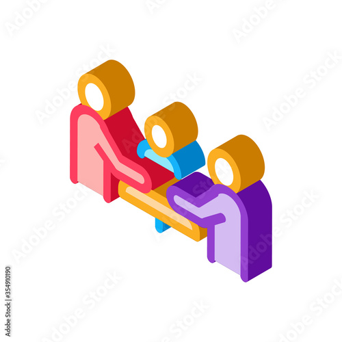 third party discussion icon vector. isometric third party discussion sign. color isolated symbol illustration
