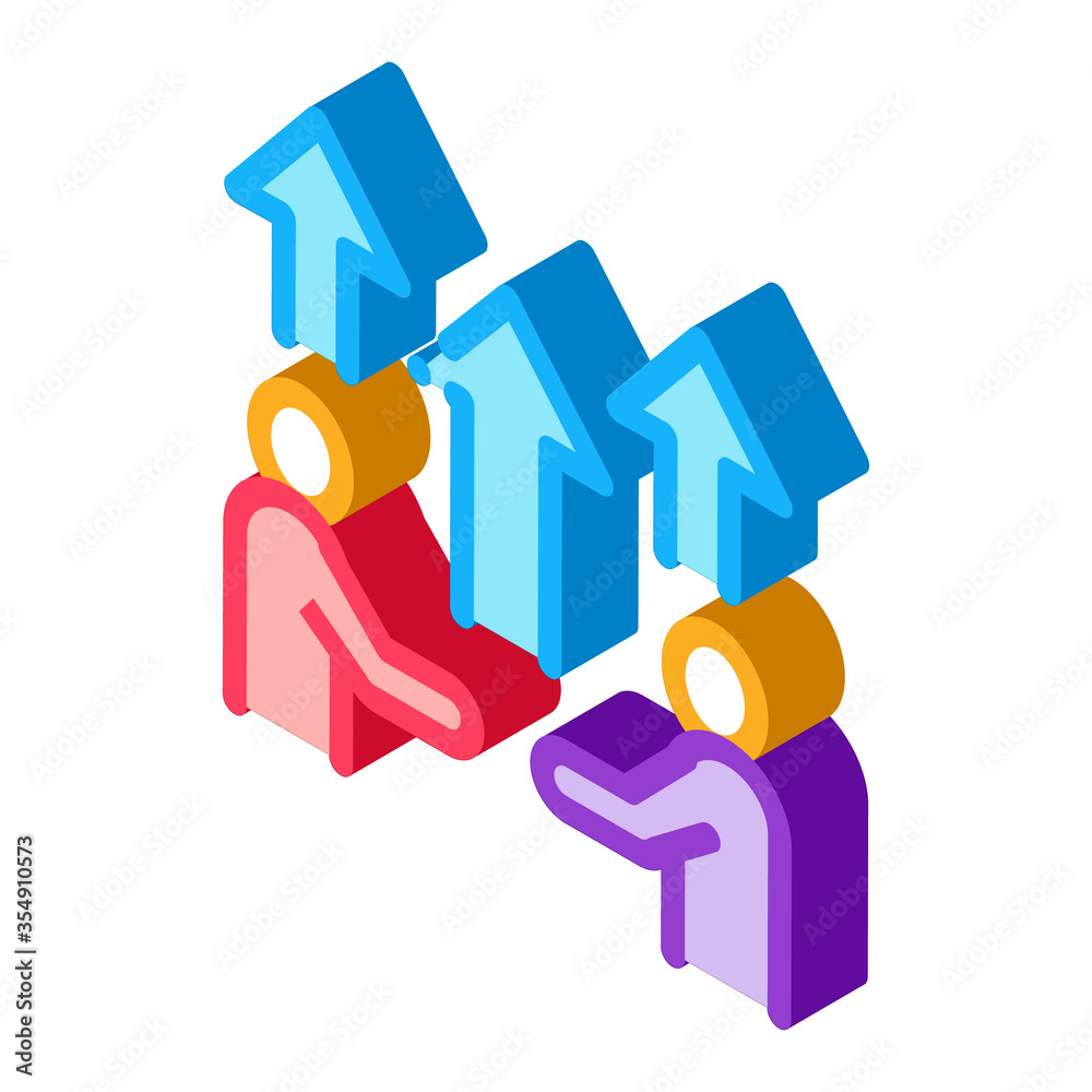 growing up business icon vector. isometric growing up business sign. color isolated symbol illustration growing up business icon vector. isometric growing up business sign. color isolated symbol illustration