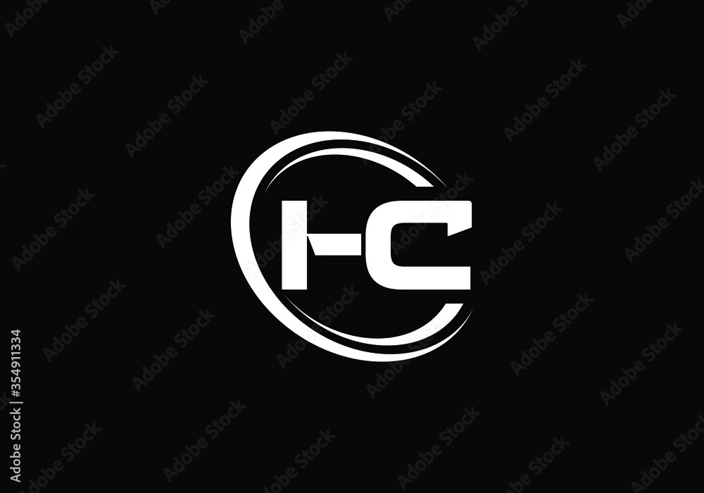 Initial Monogram Letter H C Logo Design Vector Template. HC Letter Logo Design Initial Monogram Letter H C Logo Design Vector Template. HC Letter Logo Design