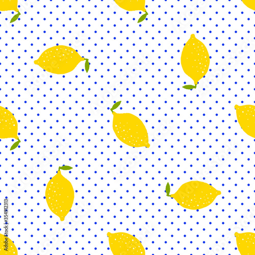 Seamless pattern fruit lemon market. Design farm natural vitamin.