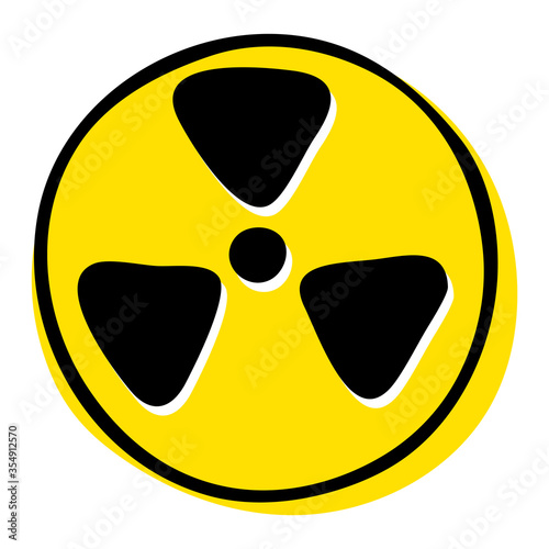 Radiation - Round Sign. Doodle icon