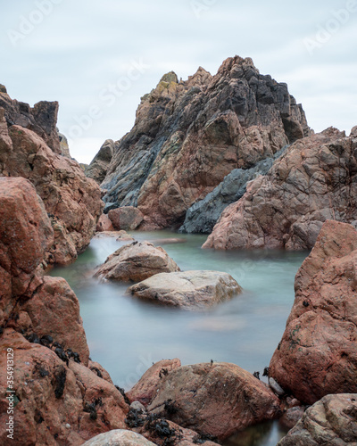 rocky coast of the sea in Guernsey