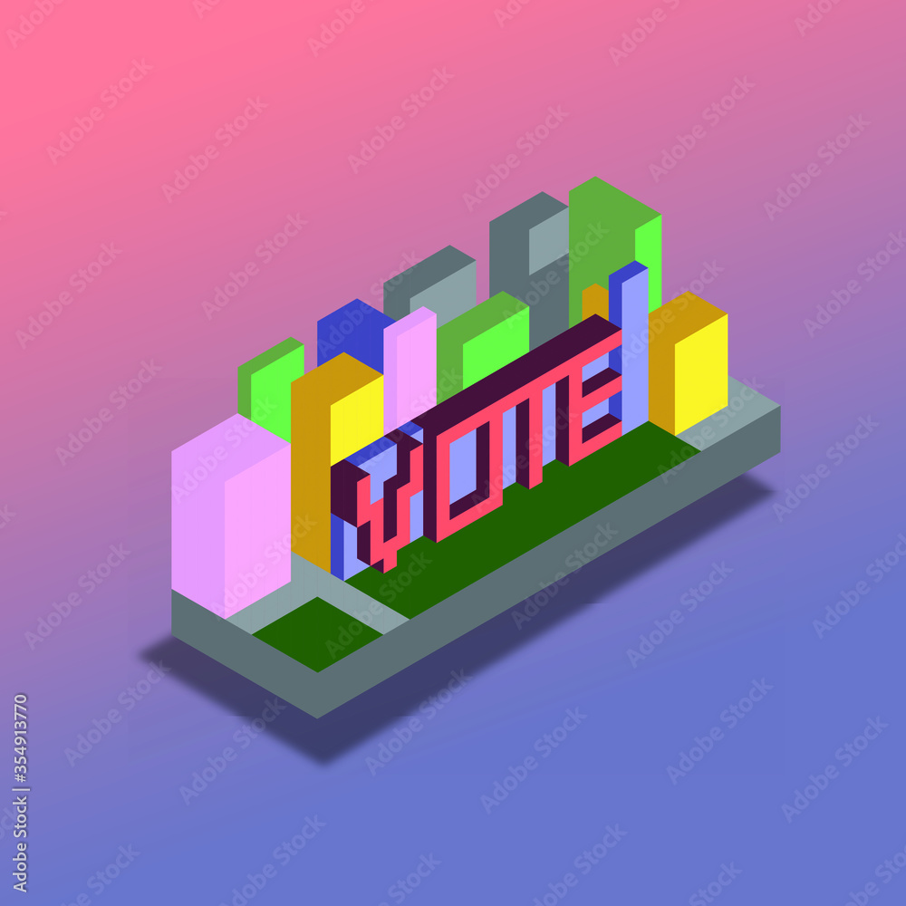 Vote isometric sign