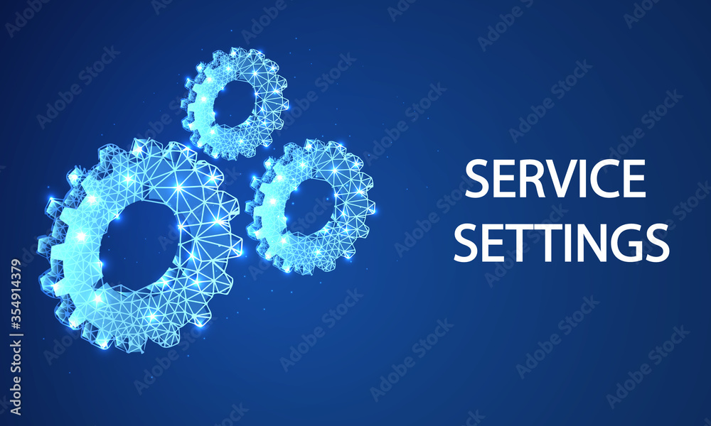 Triangular SERVICE SETTINGS from gears, vector art illustration. Triangular SERVICE SETTINGS from gears, vector art illustration.