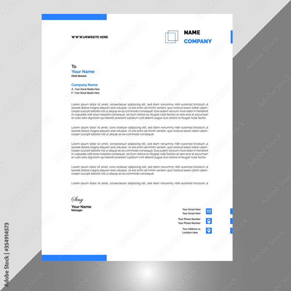 creative letterhead template design minimalist design.
