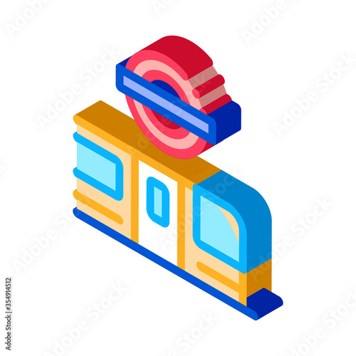 closed metro doors icon vector. isometric closed metro doors sign. color isolated symbol illustration