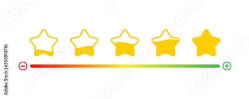 Customer service evaluation and satisfaction survey concepts. Feedback client, Consumer experience scale rating. Vector illustration icon emoticon flat design