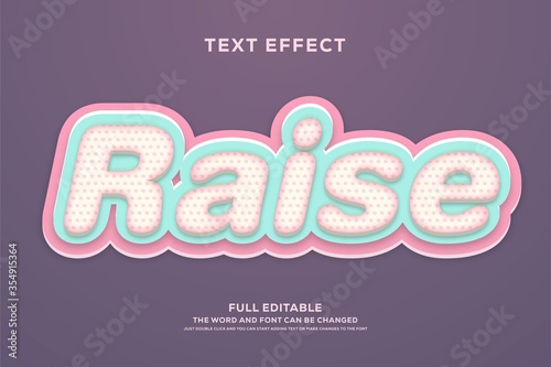 Modern vibrant 3d text effect with editable font style