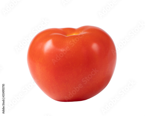 Red tomato isolated on a white background.