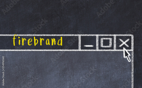 Chalk drawig of browser window with inscription firebrand 
