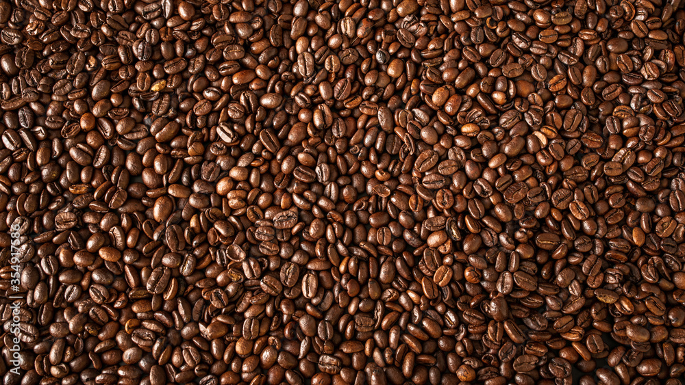 Coffee beans background view from above. Coffee beans background view from above.