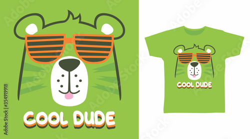 Cool dude cute bear glasses design vector illustration ready for print on t-shirt, apparel, poster and other uses