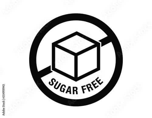 Sugar free icon. Vector sugar free sign.  Sugar free sign in circle vector icon. 